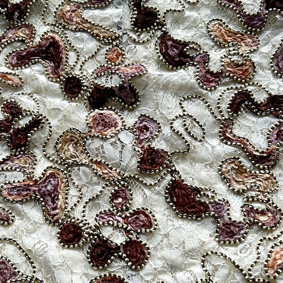 Zara Ecru Multicolored Lace Top Small embroidered - Picture 13 of 13